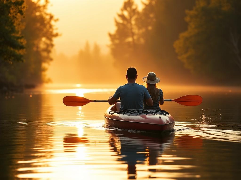 Balade en kayak au coucher du soleil, coffret Cadeaubox d'occasion à Namur